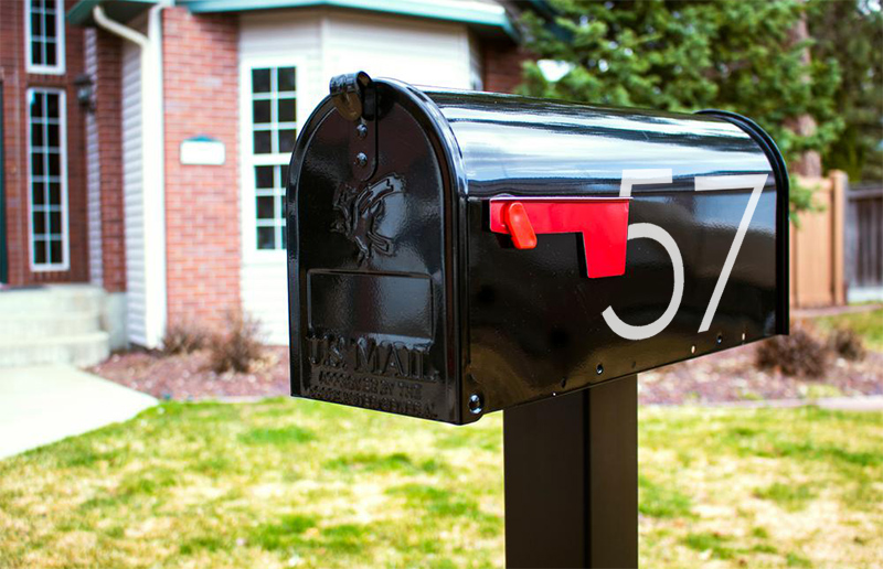 Modern Number Set Mailbox 57