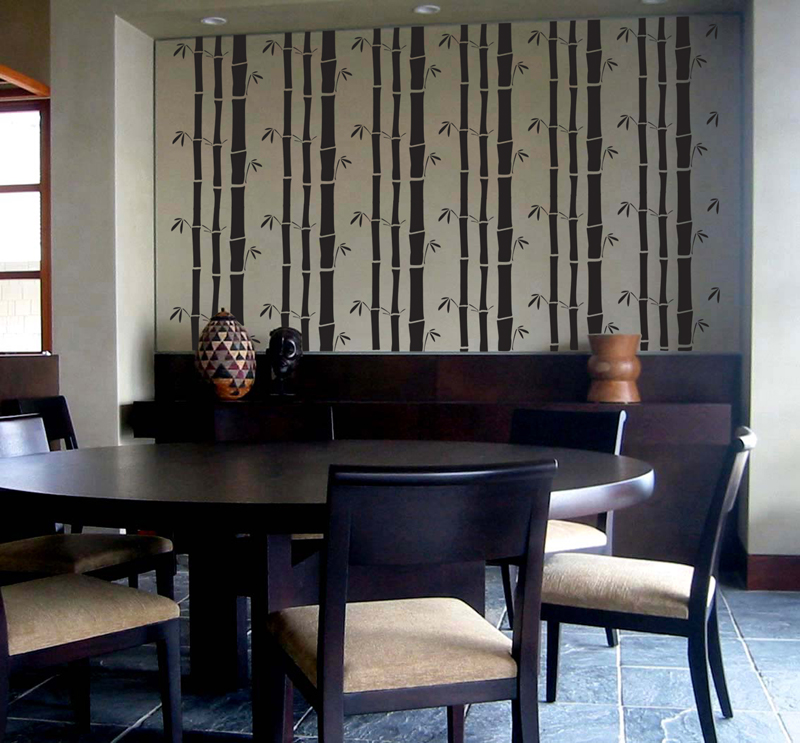 Bamboo Repeat Pattern Wall Stencil (11"x11") - Image 3