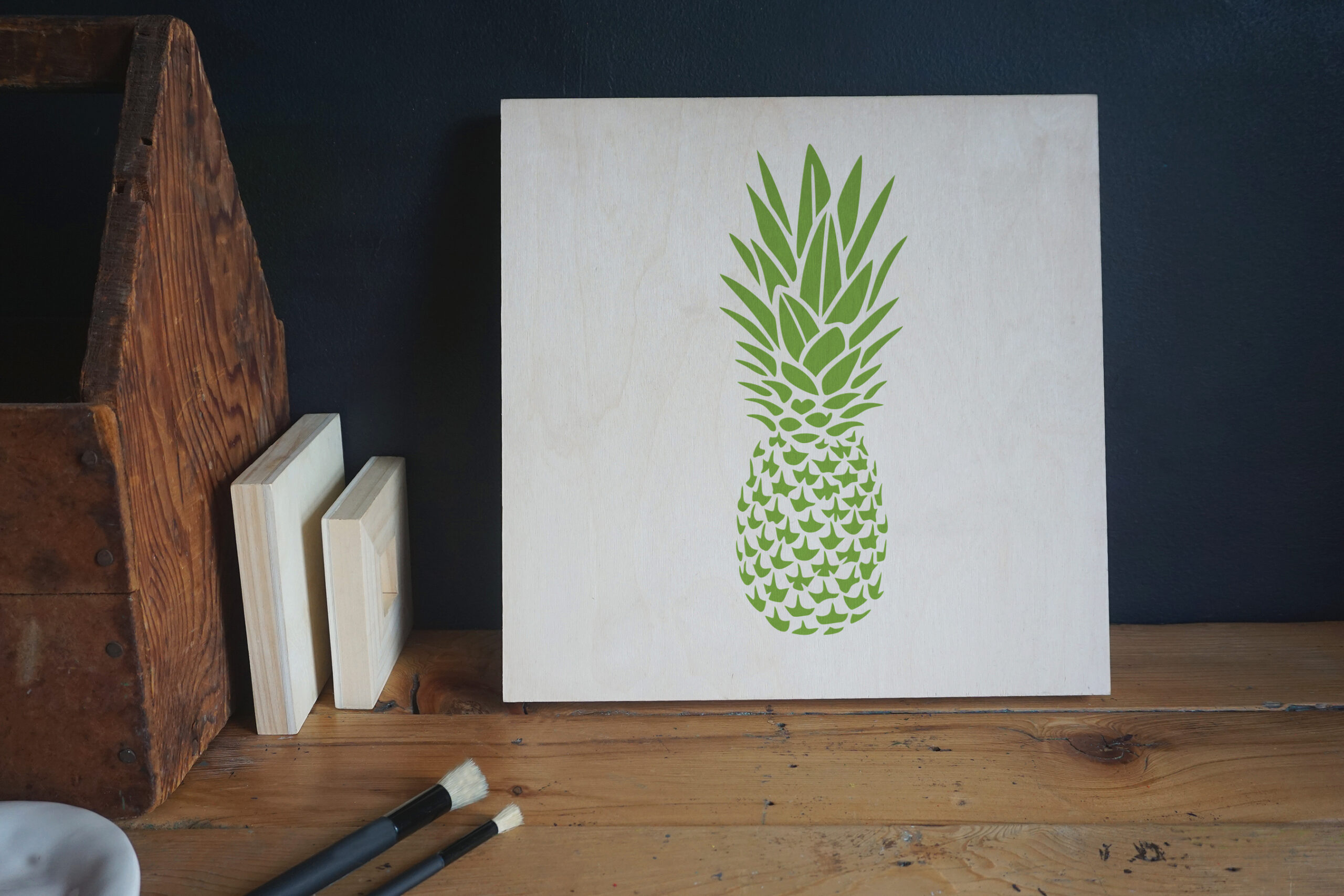Pineapple Stencil Applied