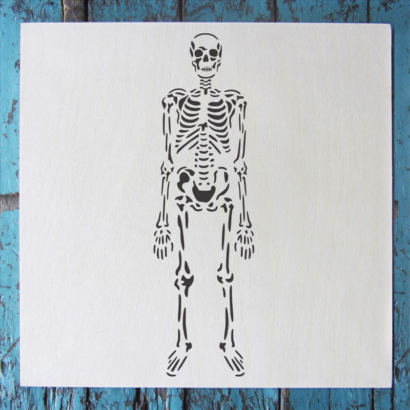 skeleton stencil applied