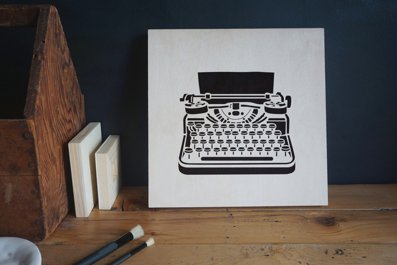 Typewriter Stencil Applied