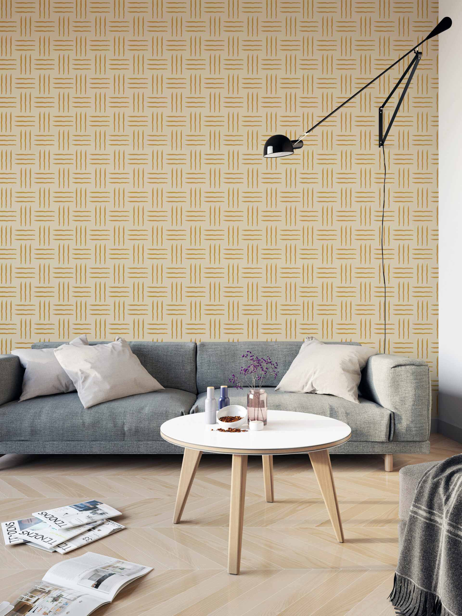 Weave Scratch Repeat Pattern Applied on Wall