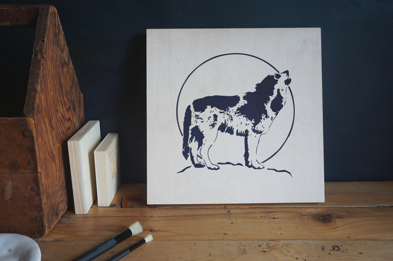 Wolf Stencil Applied
