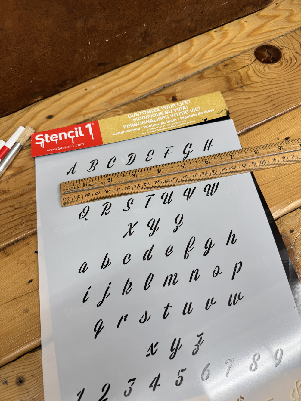 Script Letters Numbers Stencil 1/2 Inch